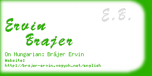 ervin brajer business card