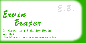 ervin brajer business card